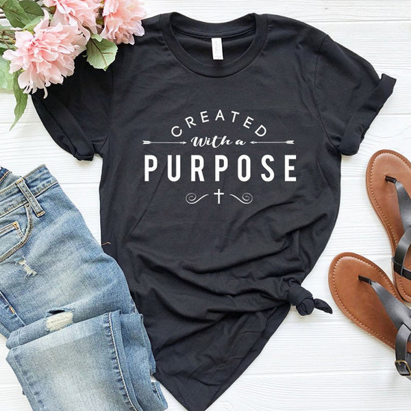 Created with A Purpose Cross T Shirt